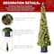 7ft. Pre-Lit Green Pine Artificial Christmas Porch Tree, Color Changing LED Lights